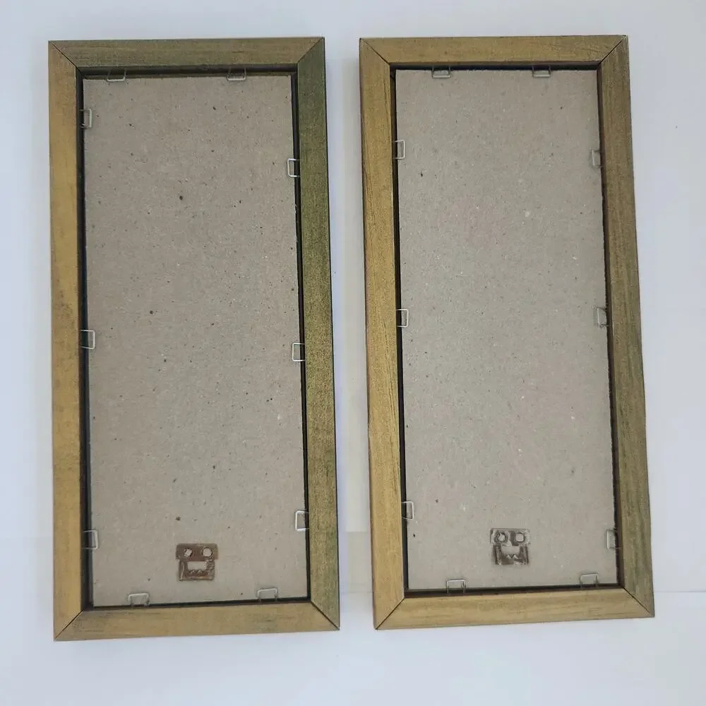 Set of 2 mirrors, gold frame